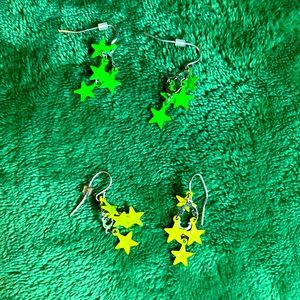 Neon star Earrings (2 pair)